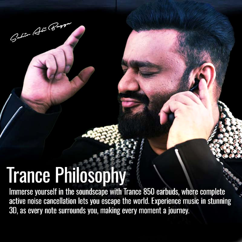 Audionic Trance Airbud 850 – Hexa Mic ANC Wireless Earbuds – 50H Playtime, 45ms Low Latency, 3D Spatial Audio, IPX5 Water Resistant and BT 5.4 TWS Earphones
