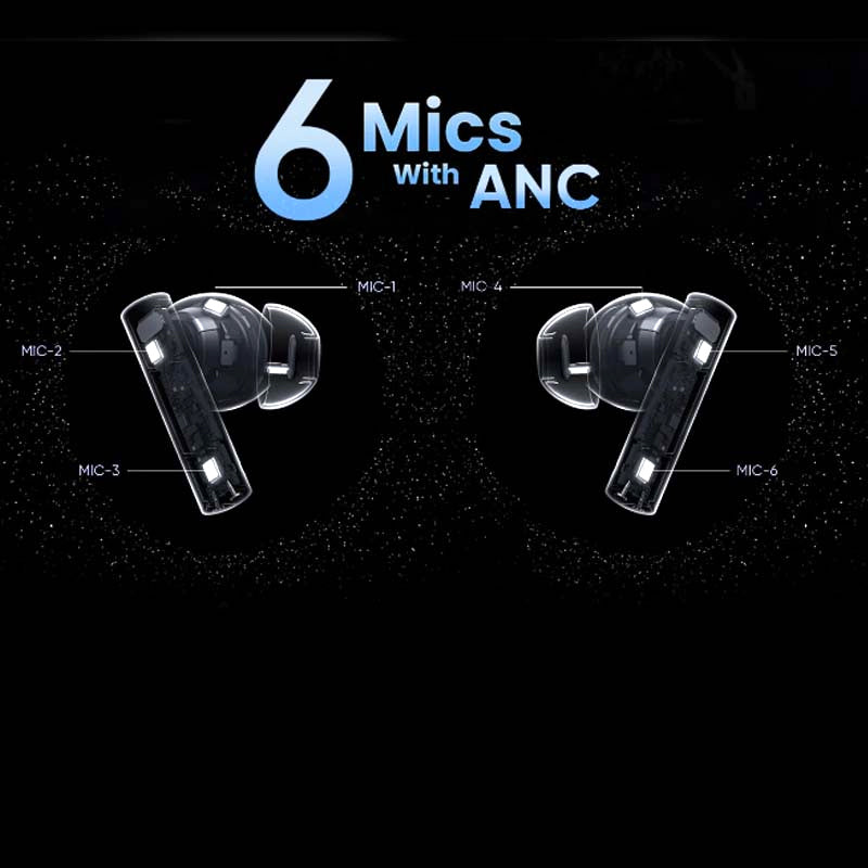 Audionic Trance Airbud 850 – Hexa Mic ANC Wireless Earbuds – 50H Playtime, 45ms Low Latency, 3D Spatial Audio, IPX5 Water Resistant and BT 5.4 TWS Earphones