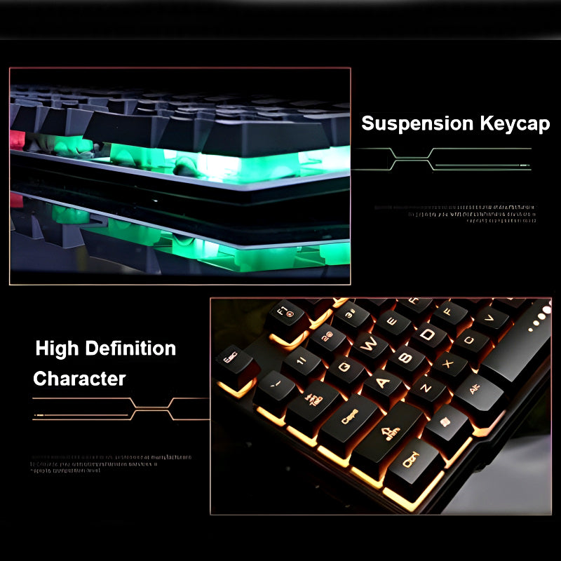 Fire Cam GK11 Suspension Key RGB Mechanical Gaming Keyboard with Aluminum Frame and Rainbow Backlit
